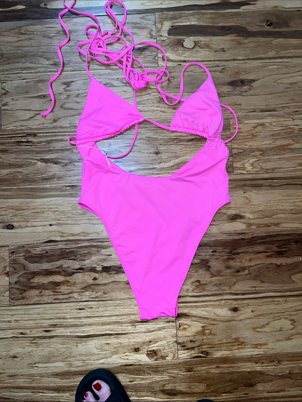 Frankies Bikinis Gemma Hot Pink Wrap-Style One-Piece Swimsuit Size Small NEW